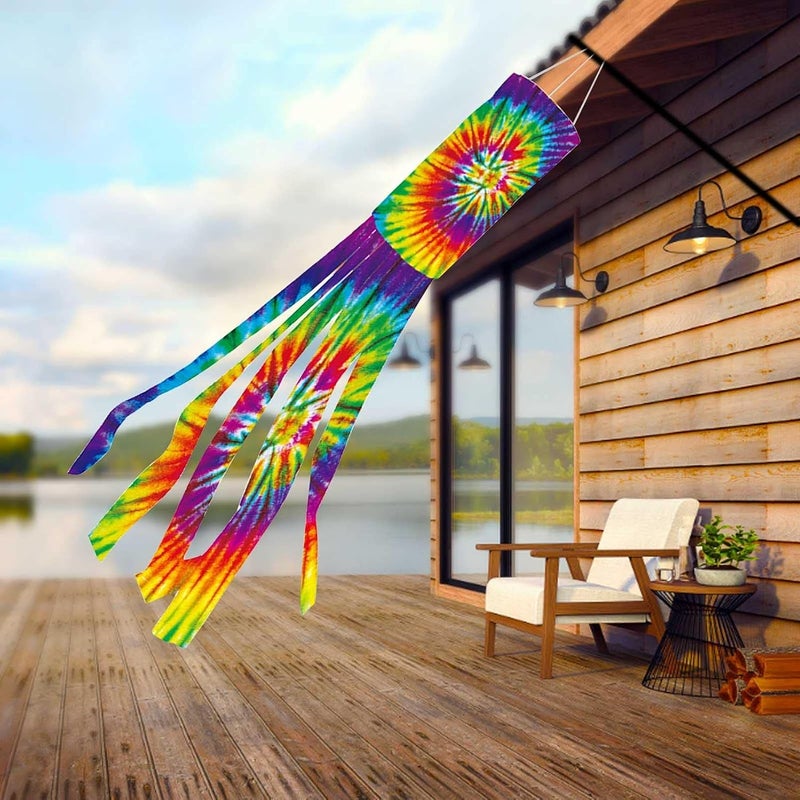 woobles Rainbow Windsock Wind Sculptures Rainbow Garden Colorful Hanging Decoration Wind Socks Outdoor For Flag Pole Caravan Camping Garden - Image 4